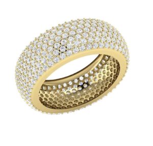 I1 H 4.25Ct Real Diamond Eternity Wedding Christmas Ring 10Kt White Gold/Yellow Gold/Rose Gold with Authenticate Certificate