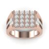 I1 F 1.4 Ct Natural Round Diamond 14K Rose Gold/Yellow Gold/White Gold Two Tone Men's Wedding Engagement Charistmas Ring With Certificate