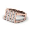 I1 F 1.4 Ct Natural Round Diamond 14K Rose Gold/Yellow Gold/White Gold Two Tone Men's Wedding Engagement Charistmas Ring With Certificate