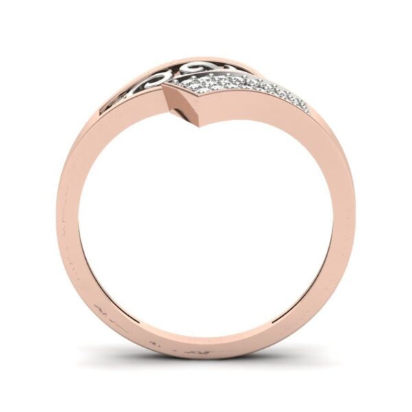 Designer I1 F 0.12Ct Real Diamond Two Tone Wedding Christmas Gift Ring 14Kt White Gold/Yellow Gold/Rose Gold with Authenticate Certificate