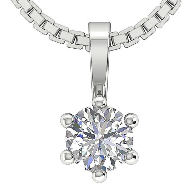 Round Diamond I1 H 0.25 Carat Solitaire Pendant 14K White Gold/Rose Gold/Yellow Gold With Certificate With or Without Chain 18"