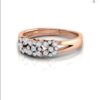 3 Flower Set SI F-G 0.13Ct Real Diamond Wedding Christmas Gift Ring 14Kt White Gold/Yellow Gold/Rose Gold with Authenticate Certificate