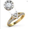 Miracle Heart SI F-G 0.11Ct Real Diamond Wedding Christmas Gift Ring 14Kt White Gold/Yellow Gold/Rose Gold with Authenticate Certificate