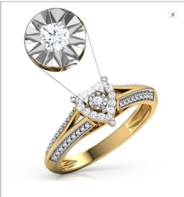 Miracle Heart SI F-G 0.11Ct Real Diamond Wedding Christmas Gift Ring 14Kt White Gold/Yellow Gold/Rose Gold with Authenticate Certificate