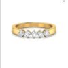 5 Diamond Family SI F-G 0.25Ct Real Diamond Wedding Christmas Gift Ring 14Kt White Gold/Yellow Gold/Rose Gold with Authenticate Certificate