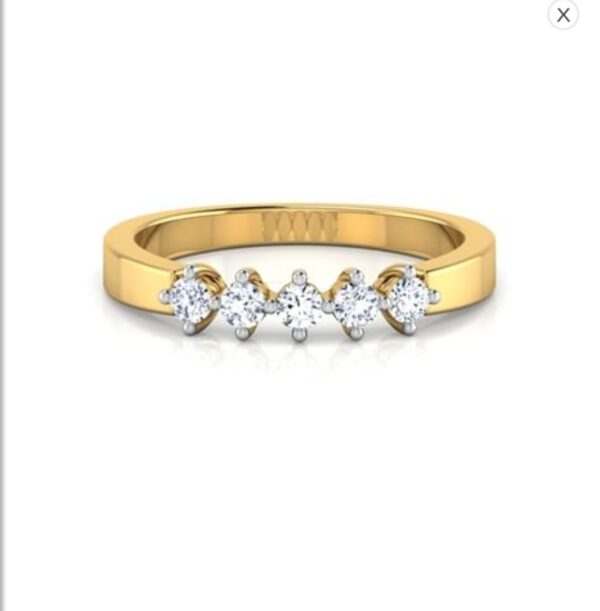 5 Diamond Family SI F-G 0.25Ct Real Diamond Wedding Christmas Gift Ring 14Kt White Gold/Yellow Gold/Rose Gold with Authenticate Certificate
