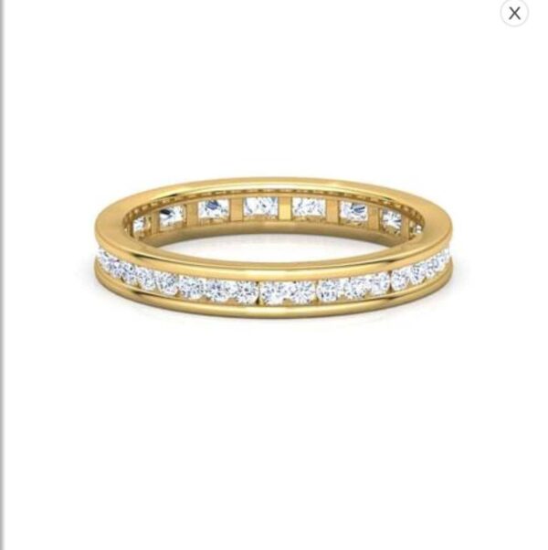 Classic Eternity Band SI1 H 0.63 Ct Round Cut Diamond Prong Set 14K Solid Yellow Gold/White Gold/Rose Gold Authenticate Certificate