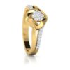 Single Flower SI F-G 0.16Ct Real Diamond Wedding Christmas Gift Ring 14Kt White Gold/Yellow Gold/Rose Gold with Authenticate Certificate