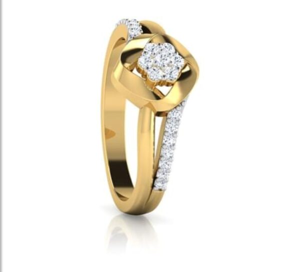 Single Flower SI F-G 0.16Ct Real Diamond Wedding Christmas Gift Ring 14Kt White Gold/Yellow Gold/Rose Gold with Authenticate Certificate