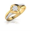 Single Flower SI F-G 0.16Ct Real Diamond Wedding Christmas Gift Ring 14Kt White Gold/Yellow Gold/Rose Gold with Authenticate Certificate
