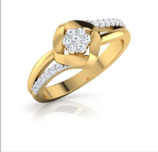 Single Flower SI F-G 0.16Ct Real Diamond Wedding Christmas Gift Ring 14Kt White Gold/Yellow Gold/Rose Gold with Authenticate Certificate
