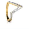 Two Raw V Shape SI F-G 0.25Ct Real Diamond Wedding Christmas Gift Ring 14Kt White Gold/Yellow Gold/Rose Gold with Authenticate Certificate