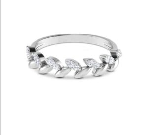 Ancient Flower Band SI FG 0.12Ct Real Diamond Wedding Christmas Gift Ring 14Kt White Gold/Yellow Gold/Rose Gold wiAuthenticate Certificate