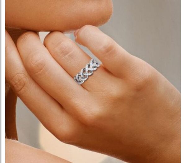 Two Cross Line Band SI FG 0.25Ct Real Diamond Wedding Christmas Gift Ring 14Kt White Gold/Yellow Gold/Rose Gold wiAuthenticate Certificate