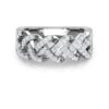 Two Cross Line Band SI FG 0.25Ct Real Diamond Wedding Christmas Gift Ring 14Kt White Gold/Yellow Gold/Rose Gold wiAuthenticate Certificate
