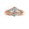 Two Lovely Band SI FG 0.23Ct Real Diamond Wedding Christmas Gift Ring 14Kt White Gold/Yellow Gold/Rose Gold wiAuthenticate Certificate