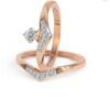 Two Lovely Band SI FG 0.23Ct Real Diamond Wedding Christmas Gift Ring 14Kt White Gold/Yellow Gold/Rose Gold wiAuthenticate Certificate