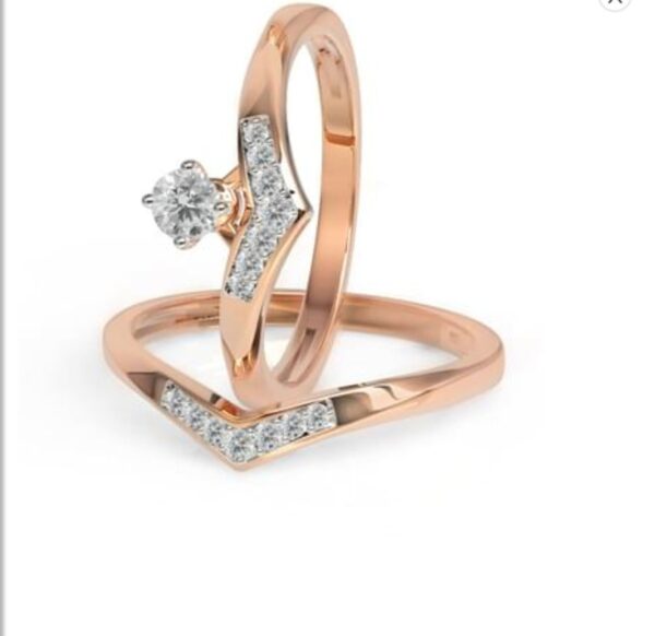 Two Lovely Band SI FG 0.23Ct Real Diamond Wedding Christmas Gift Ring 14Kt White Gold/Yellow Gold/Rose Gold wiAuthenticate Certificate