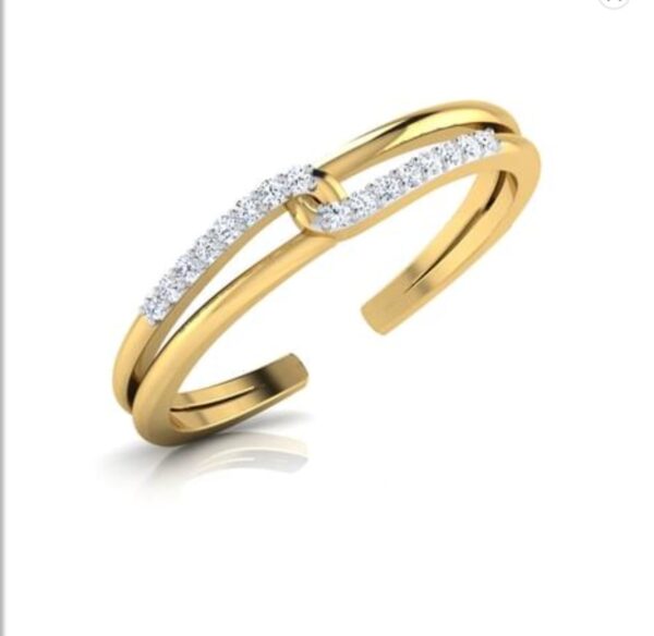 Interlink Midi Band VVS FG 0.05Ct Real Diamond Wedding Christmas Gift Ring 14Kt White Gold/Yellow Gold/Rose Gold wiAuthenticate Certificate