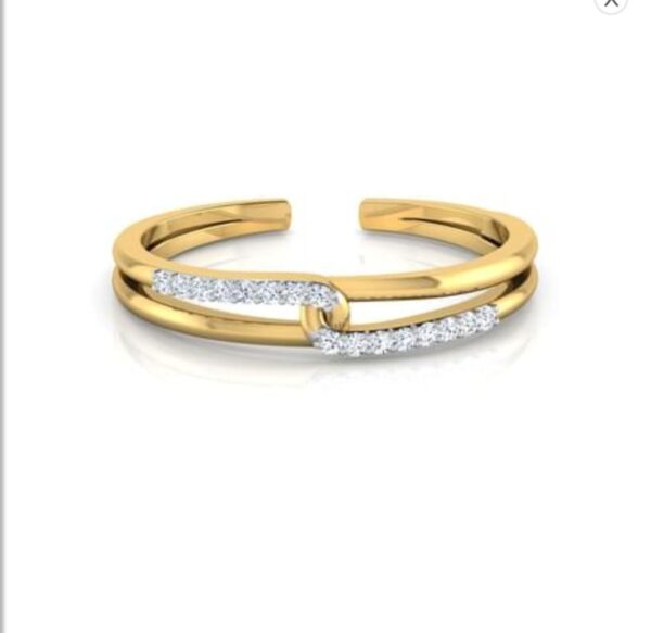 Interlink Midi Band VVS FG 0.05Ct Real Diamond Wedding Christmas Gift Ring 14Kt White Gold/Yellow Gold/Rose Gold wiAuthenticate Certificate
