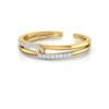 Interlink Midi Band VVS FG 0.05Ct Real Diamond Wedding Christmas Gift Ring 14Kt White Gold/Yellow Gold/Rose Gold wiAuthenticate Certificate
