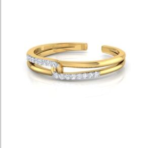Interlink Midi Band VVS FG 0.05Ct Real Diamond Wedding Christmas Gift Ring 14Kt White Gold/Yellow Gold/Rose Gold wiAuthenticate Certificate