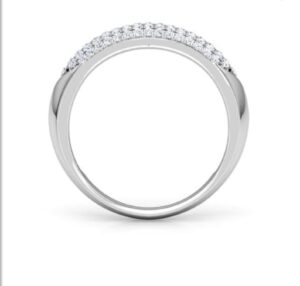 6 Row Beautiful SI FG 0.34Ct Real Diamond Wedding Christmas Gift Ring 14Kt White Gold/Yellow Gold/Rose Gold wiAuthenticate Certificate