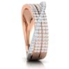 Trio Overlapping Ring SI FG 0.43Ct Real Diamond Wedding Christmas Gift Ring 14Kt White Gold/Yellow Gold/Rose Gold Authenticate Certificate