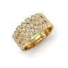 Diamond Trail of Heart Band SI1 H 0.23 Ct Round Cut Diamond Ring For Valantine Day Special 14K Solid Yellow Gold Authenticate Certificate
