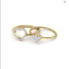 Valantine Day Special Diamond Ring 3 in 1 Heart Shape Ring SI1 H 0.15 Ct Round Cut 14K Solid Yellow Gold Authenticate Certificate