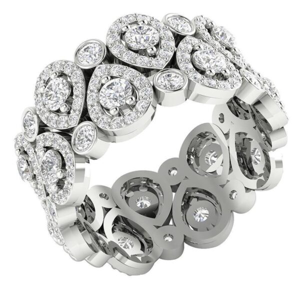 Eternity Engagement Ring I1 G 3.10Ct Genuine Diamond Prong Bezel Set 14K Yellow Gold/White Gold/Rose Gold Authenticate Certificate