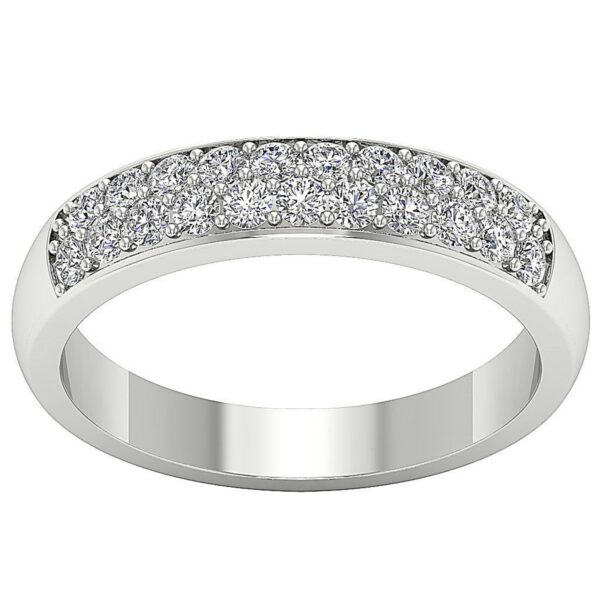 Genuine Diamond I1 G 0.65 Ct Anniversary Ring Prong Set 4.10MM 14K Yellow Gold/White Gold/Rose Gold Authenticate Certificate