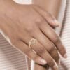 Heart Shape Diamond Ring SI1 H 0.18 Ct Round Cut Valantine Gift 14K Solid Yellow Gold Authenticate Certificate