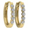 SI1 H 1/2Carat Round Cut Diamond Hoops Earrings Pave Set 14K Solid Yellow Gold/White Gold/Rose Gold Authenticate Certificate