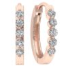 SI1 H 1/2Carat Round Cut Diamond Hoops Earrings Pave Set 14K Solid Yellow Gold/White Gold/Rose Gold Authenticate Certificate