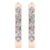 SI1 H 1/2Carat Round Cut Diamond Hoops Earrings Pave Set 14K Solid Yellow Gold/White Gold/Rose Gold Authenticate Certificate