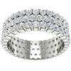 3 Row Eternity Engagement Ring I1 H 3.50Ct Natural Diamod 14k Solid Yellow Gold/White Gold/Rose Gold Authenticate Certificate