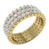3 Row Eternity Engagement Ring I1 H 3.50Ct Natural Diamod 14k Solid Yellow Gold/White Gold/Rose Gold Authenticate Certificate