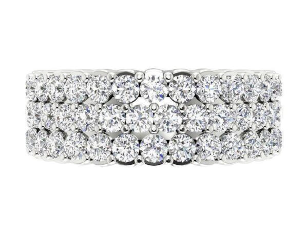 3 Row Eternity Engagement Ring I1 H 3.50Ct Natural Diamod 14k Solid Yellow Gold/White Gold/Rose Gold Authenticate Certificate