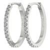 Hoop Earring I1 G 0.25 Ct Round Cut Diamond Pave Set 14K Solid Yellow Gold/White Gold/Rose Gold Authenticate Certificate 0.80 Inch