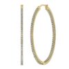 E VS1 1.01Ct Round Diamond Hoops Earrings 4K Solid Yellow Gold/White Gold/Rose Gold Authenticate Certificate