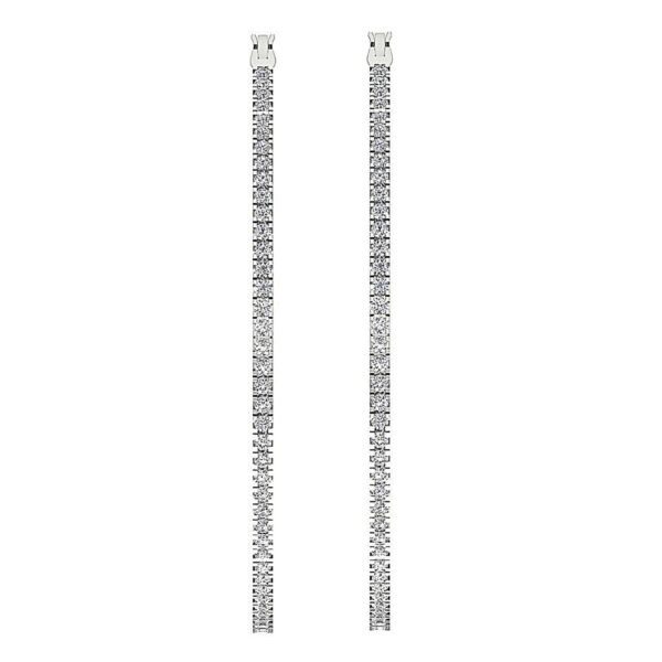 E VS1 1.01Ct Round Diamond Hoops Earrings 4K Solid Yellow Gold/White Gold/Rose Gold Authenticate Certificate