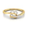 Interwine Heart Diamond Ring SI1 H 0.06 Ct Round Cut Valantine Gift 14K Solid Yellow Gold Authenticate Certificate