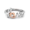 Love Heart Diamond Ring SI1 H 0.02 Ct Round Cut Valantine Gift 14K Solid Yellow Gold Authenticate Certificate