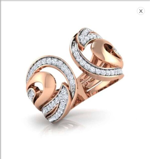 CRESCENT Fashion Engagement Ring SI H 0.57 Ct Natural Diamod 14k Solid Yellow Gold/White Gold/Rose Gold Authenticate Certificate