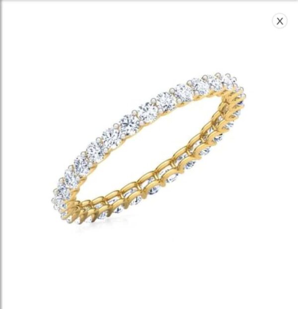 Linear Eternity Engagement Ring SI H 0.83 Ct Natural Diamod 14k Solid Yellow Gold/White Gold/Rose Gold Authenticate Certificate