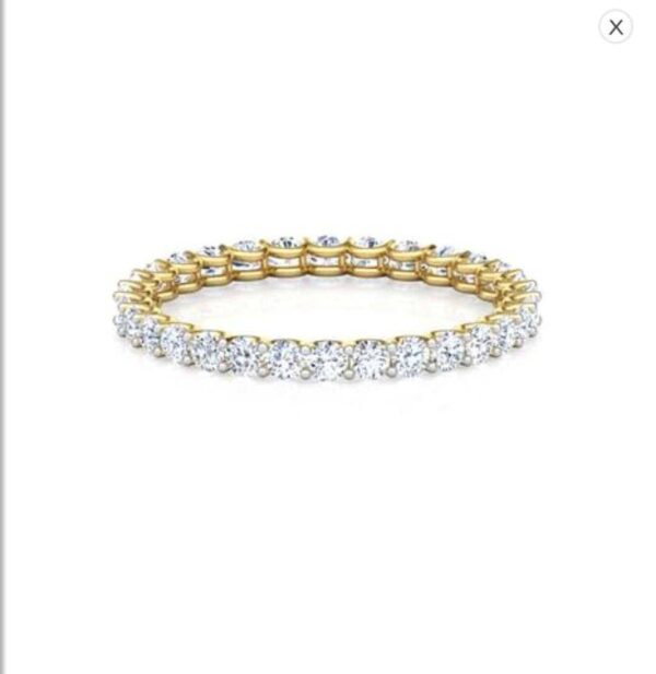 Linear Eternity Engagement Ring SI H 0.83 Ct Natural Diamod 14k Solid Yellow Gold/White Gold/Rose Gold Authenticate Certificate