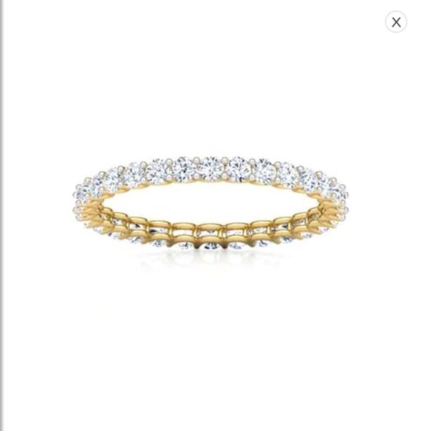 Linear Eternity Engagement Ring SI H 0.83 Ct Natural Diamod 14k Solid Yellow Gold/White Gold/Rose Gold Authenticate Certificate