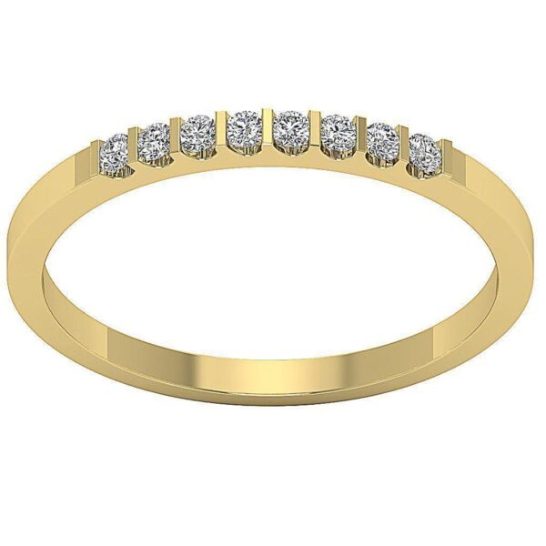 Wedding Ring Bar I1 H 0.20 Ct Round Cut Diamond Ring Bar Set 14K Solid Yellow Gold/White Gold/Rose Gold Authenticate Certificate