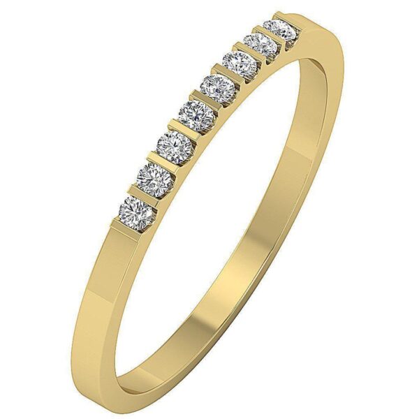 Wedding Ring Bar I1 H 0.20 Ct Round Cut Diamond Ring Bar Set 14K Solid Yellow Gold/White Gold/Rose Gold Authenticate Certificate